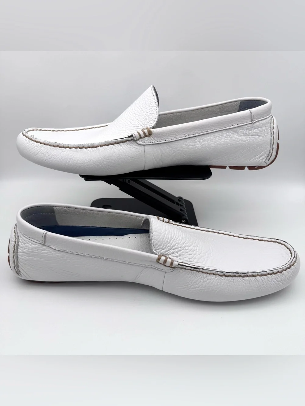 Polo Ralph Lauren Terence Driver White Leather Venetian Moccasins Men's Size 13